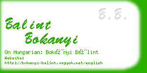 balint bokanyi business card